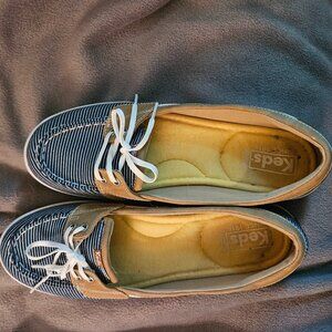 Keds Women's Glimmer Slip on Boat Shoe in navy, size 9.5